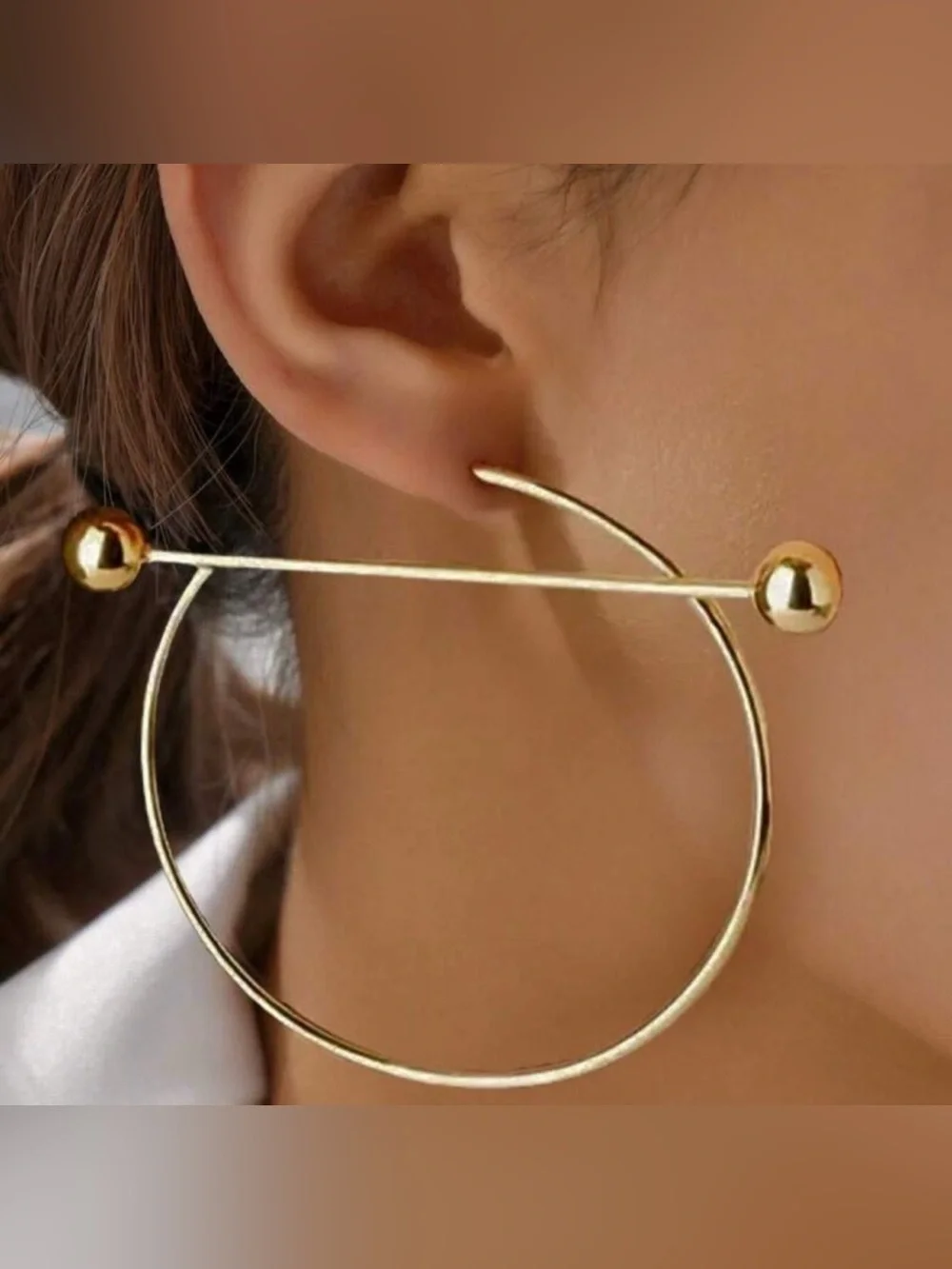 Gold Tone Oversized Hoop Earrings | Modern Statement Jewelry